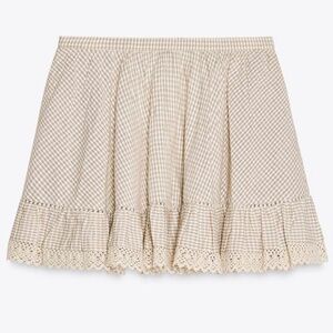 Zara ruffle plaid skirt